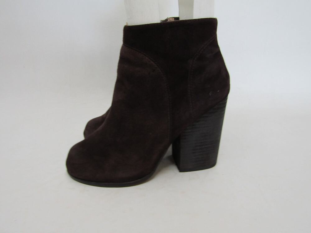 Jeffrey Campbell Womens Size 7.5 M Brown Suede Zip Heeled Ankle Boots Bootie